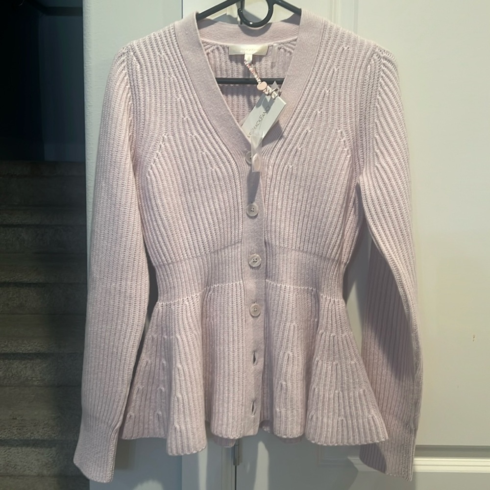 NWT Loveshack Fancy Luisa Cardigan in Pink Lemonade, size XS